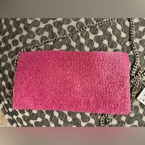 NWT Hot Pink Beaded Crossbody or Shoulder Bag